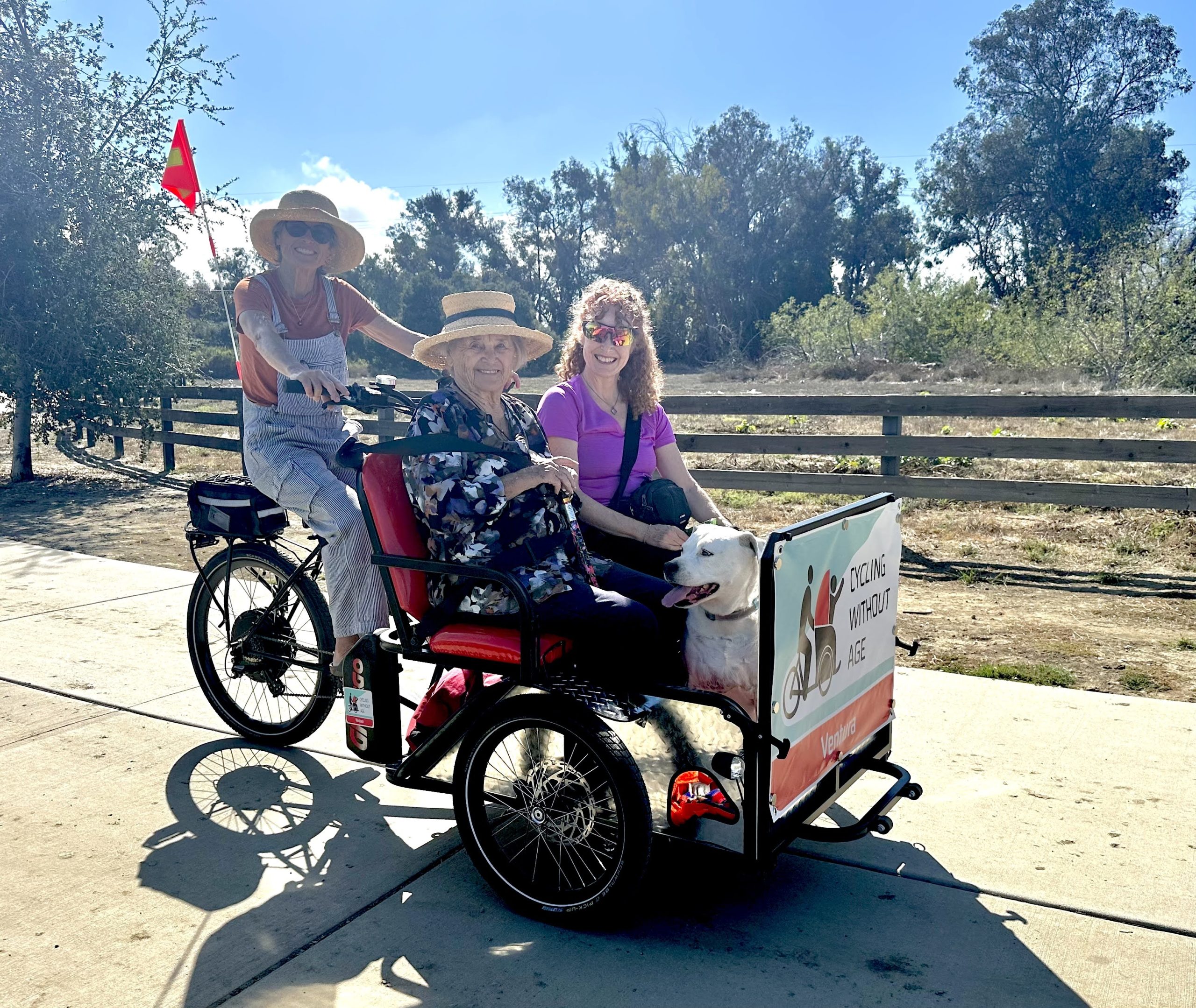Riders on a sunny trishaw ride